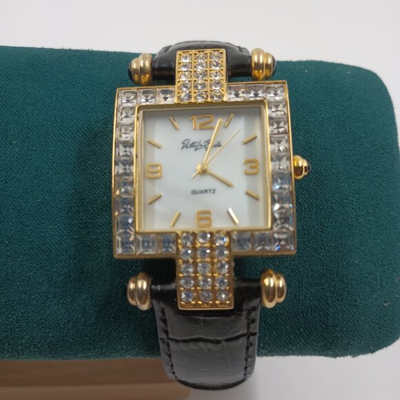 Patti LaBelle Square CZ Dial Watch with Gold Tone Bezel.. main image 4